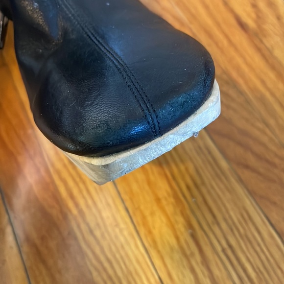 Calvin Klein Collection Black Leather Wooden Wedges size 7 - Picture 11 of 16